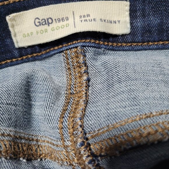 Gap True Skinny Jeans Womens Size 28 Mid Rise Dark Wash Denim Pants - Picture 4 of 5
